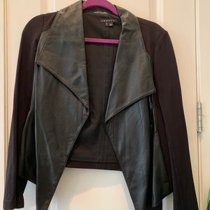 Theory Black Jacket Leather Lapels